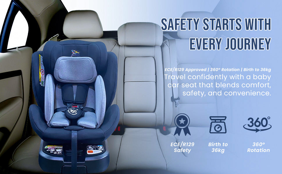 HYGRAD® Baby Infant Car Seat ISOFIX 0+ / 1/2 Age Group ECE/R129 Approved 3 in 1 Baby Children Kids Car Safety Booster Seat Weight Upto 25kg