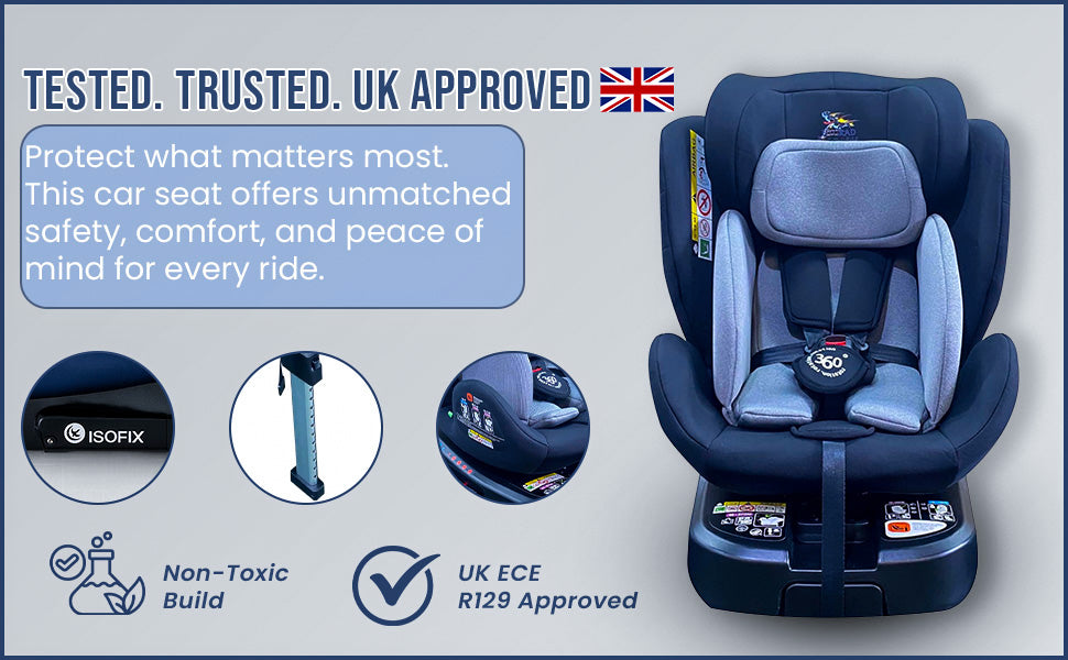 HYGRAD® Baby Infant Car Seat ISOFIX 0+ / 1/2 Age Group ECE/R129 Approved 3 in 1 Baby Children Kids Car Safety Booster Seat Weight Upto 25kg