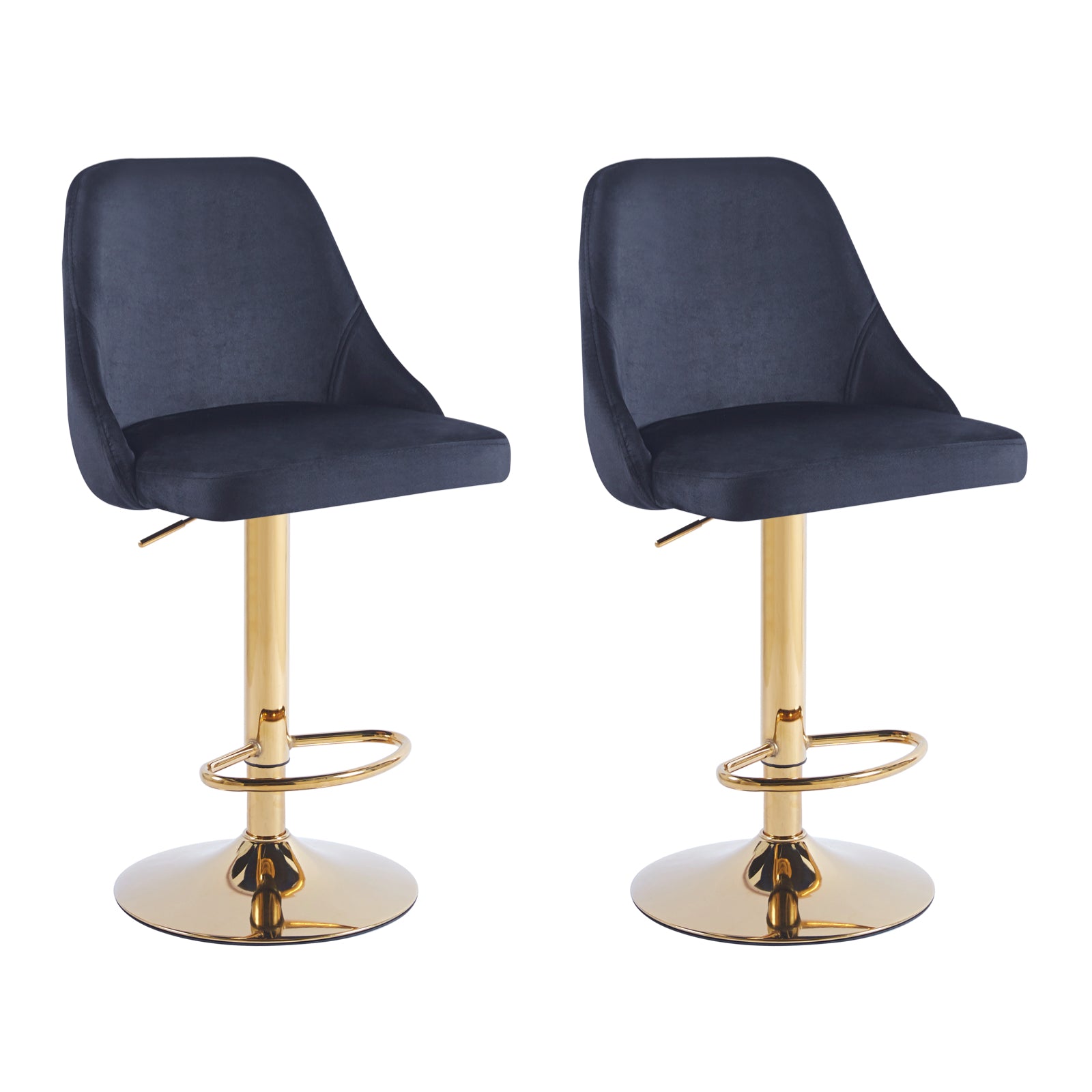 Velvet Bar Stools Height Adjustable Swivel Soft Padded Velvet Kitchen Bar Stools Home Bar Kitchen Counter Bar stools Kitchen Island Breakfast Stools (Set of 2)