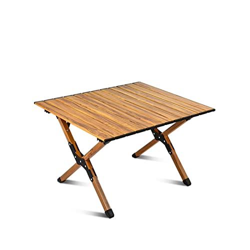 Wooden Effect Egg Roll Picnic Table Portable BBQ Table Foldable Wooden Effect Carry Picnic Table Garden Table Outdoor Foldable Table (60cm or 120cm)