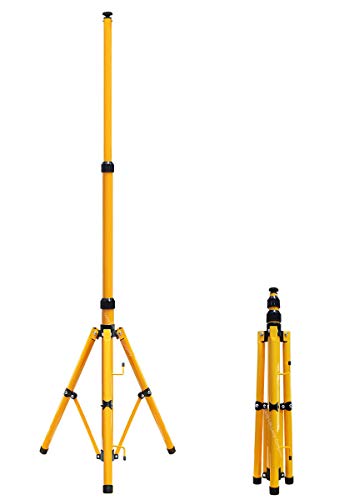 HYGRAD® Floodlight Tripod Stand, Twin Head -Could Mount 1 to 2 Lights, Portable Telescopic Outdoor Lamp Stand 160cm