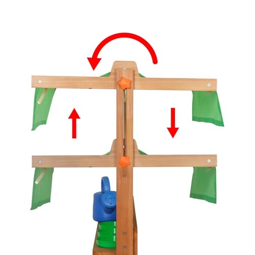 HYGRAD® Wooden Kids Outdoor Play Toy Mud Kitchen with Adjustable Canopy, Faucet, Sink, Blackboard, Stoves, Cooking Accessories and Storage, Wooden Kids Kitchen for Boys Girls 3+