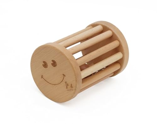 HYGRAD Baby Rattle Toy Wooden Baby Fiddling Rattle Bell Toy Early Years Development Montessori Shake Rattle Toy for Infants