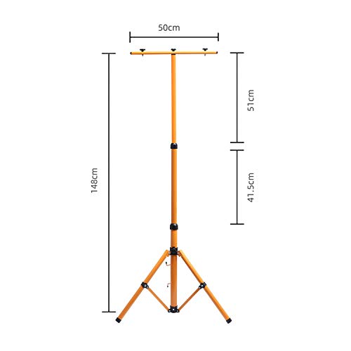 HYGRAD® Floodlight Tripod Stand, Twin Head -Could Mount 1 to 2 Lights, Portable Telescopic Outdoor Lamp Stand 160cm