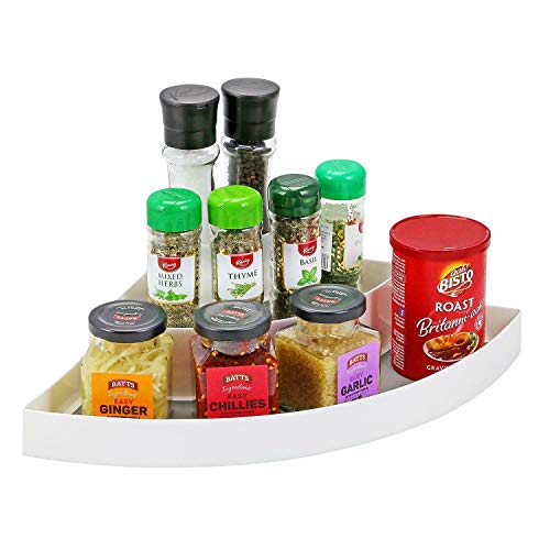 HYGRAD® UK Non Slip Plastic Pantry Spice Herb Jar Rack Storage Holder Cupboard Organiser (Corner Design)