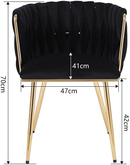 Modern Velvet Dining Chairs Set Of 2 – Accent Kitchen Chairs With Backrest & Metal Legs 47D X 53W X 72H For Office, Dining Room, Living Room, Kitchen, Vanity