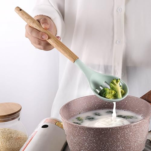 HYGRAD 27Pcs Kitchen Utensil Set Non Stick Cooking Utensil Set Wooden Handle Spoons Turners Spatula Cooking Utensil Set