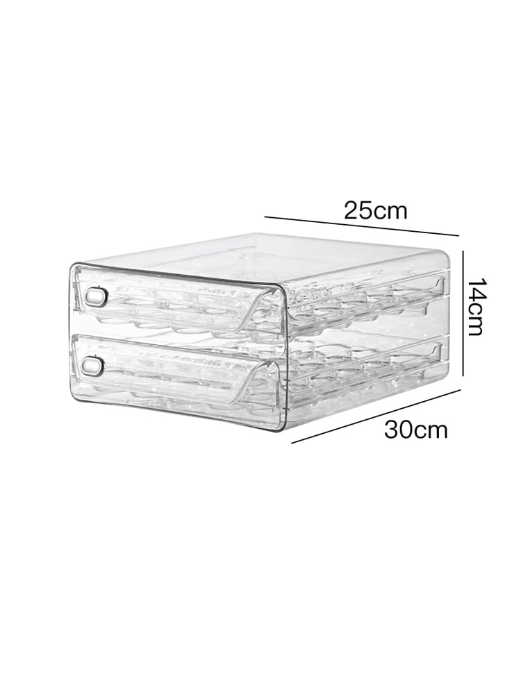 2 Tier Eggs Holder Fridge Containers Organisers Egg Storage Kitchen Stackable Storage Box For Fridge & Kitchen Countertop (60 Egg Storage)
