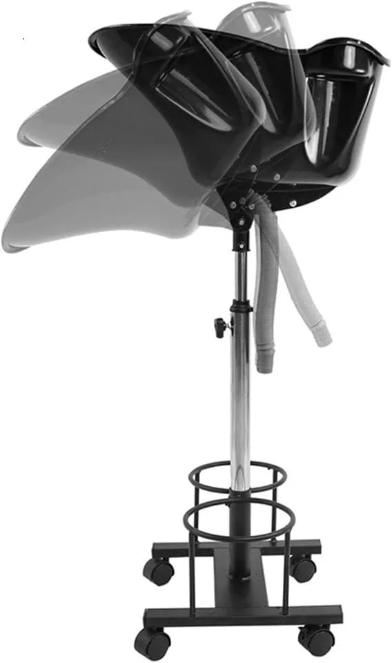 HYGRAD® Portable Sink with 2 Tanks Bucket 10L for Water Storage and Drainage, 46x46x105 Adjustable Height, High-Pressure Sprayer, Foot Pedal Switch- Hair Wash Basin Perfect for Salon and Home Use