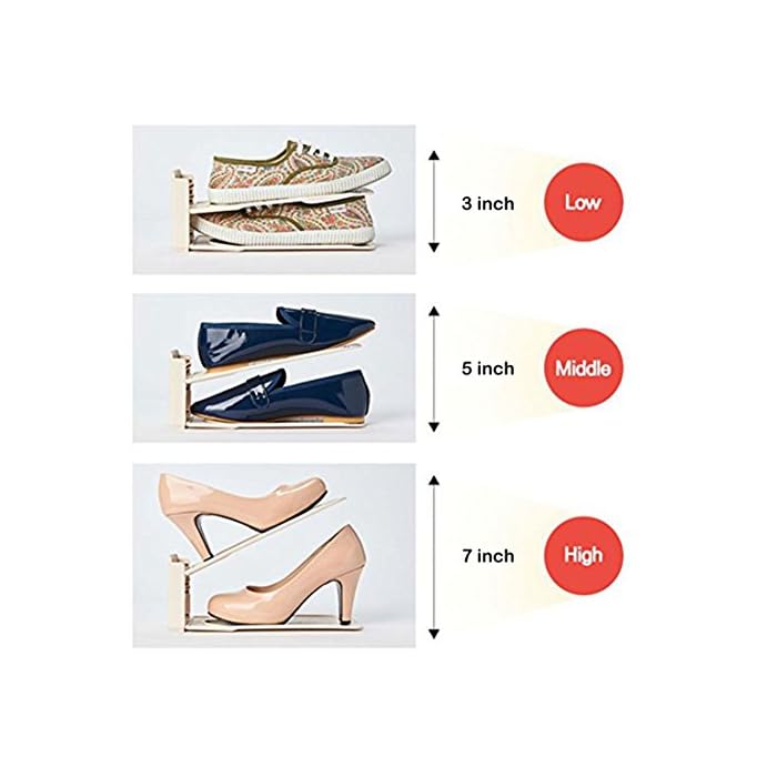 12x Shoe Slots Organizer Wardrobe Stacker Space Saver Rack Holder Adjustable UK