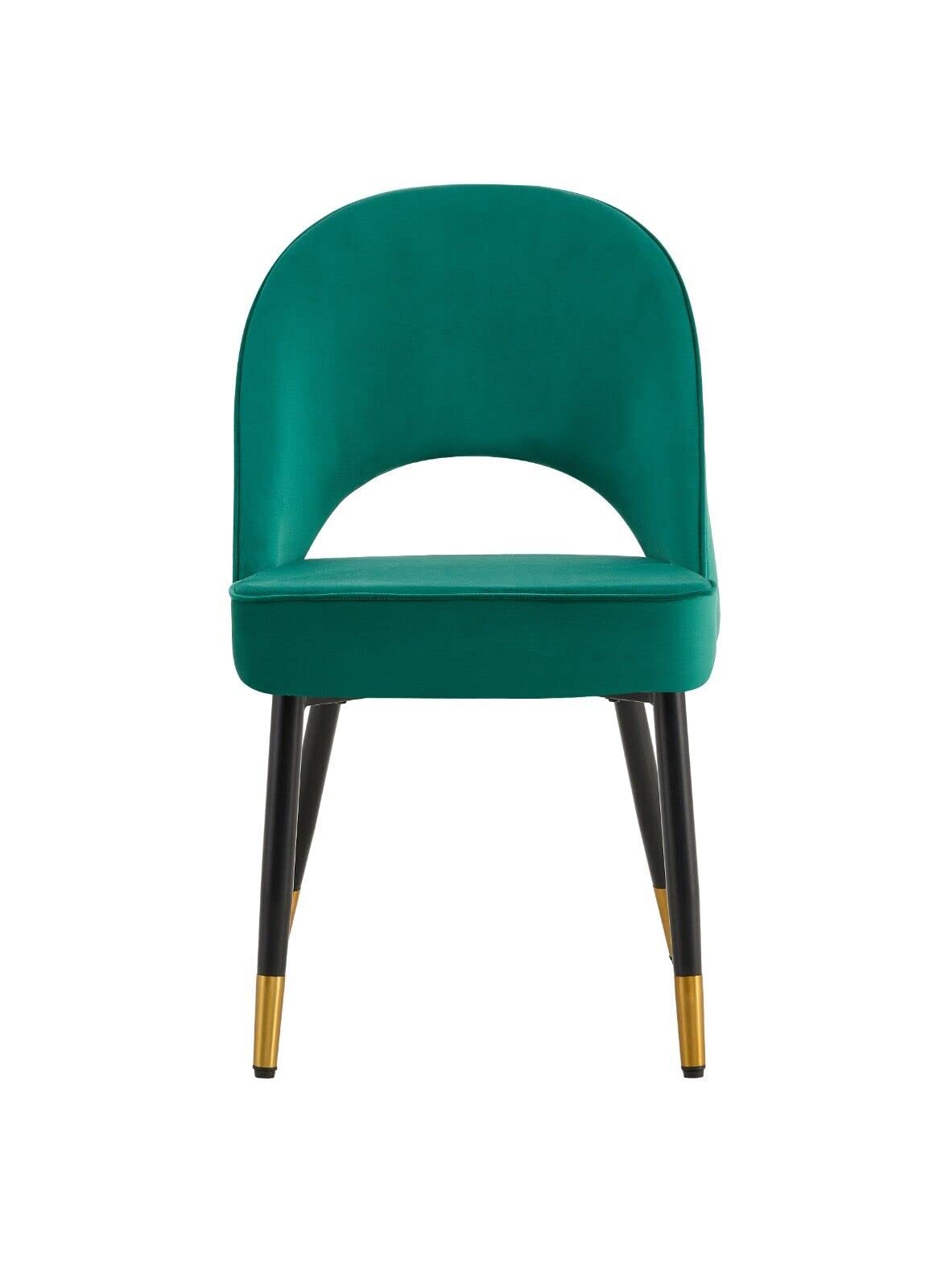 Padded Velvet Dining Chairs Set of 2 Or Single Dining Chair Upholstered Dining Seats With Black Legs Velvet Chairs For Dining Office Cafe Restaurant (Set of 2)