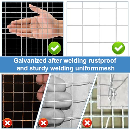 HYGRAD Galvanised Mesh Wire Garden Fencing Steel Wire Fencing Animal Fencing Enclosure Crop Fencing Construction Fencing (44