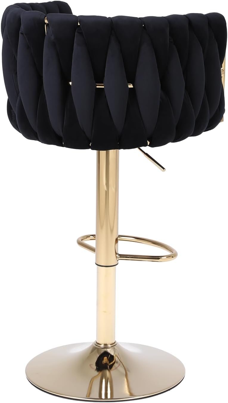 Modern 2-in-1 Bar Stool - 360° Swivel, Gold Base, Velvet, Kitchen Island Bar Chairs