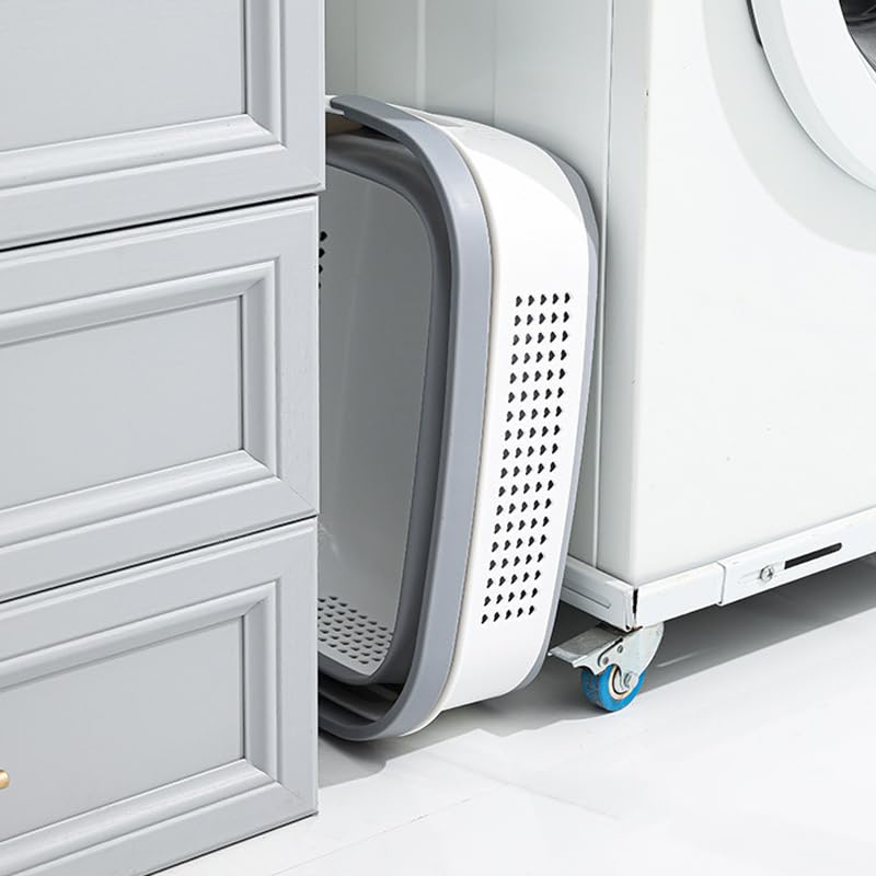 HYGRAD® Collapsible Laundry Basket 43L Heavy Duty Pop Up Laundry Hamper Telescopic Fold Away Space Saving Laundry Storage Hamper For Clothes