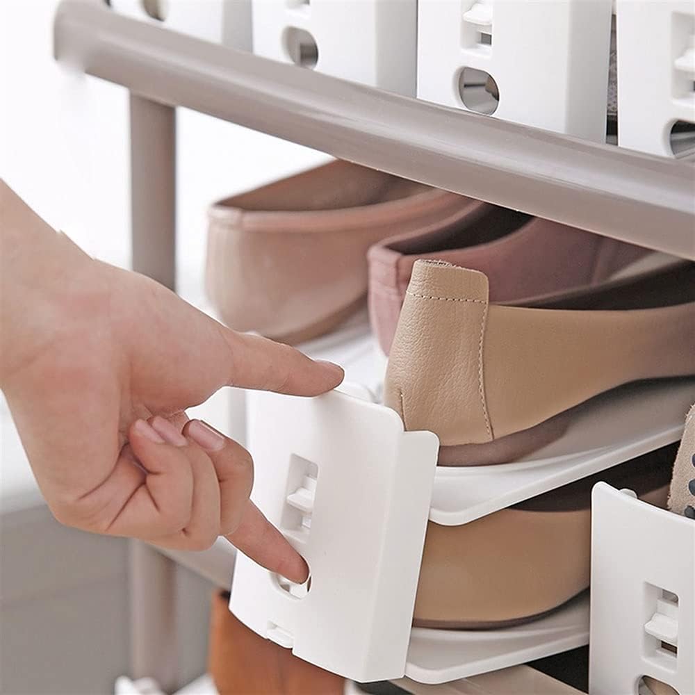 Pack of 12 Pcs Shoe Slot Organise Storage Adjustable 3-Level Height Shoe Organiser- Non-Slip Space Saver Shoe Holder- Shoe Stacker for All Shoe Styles Shoe Rack, Suitable for Women and Men