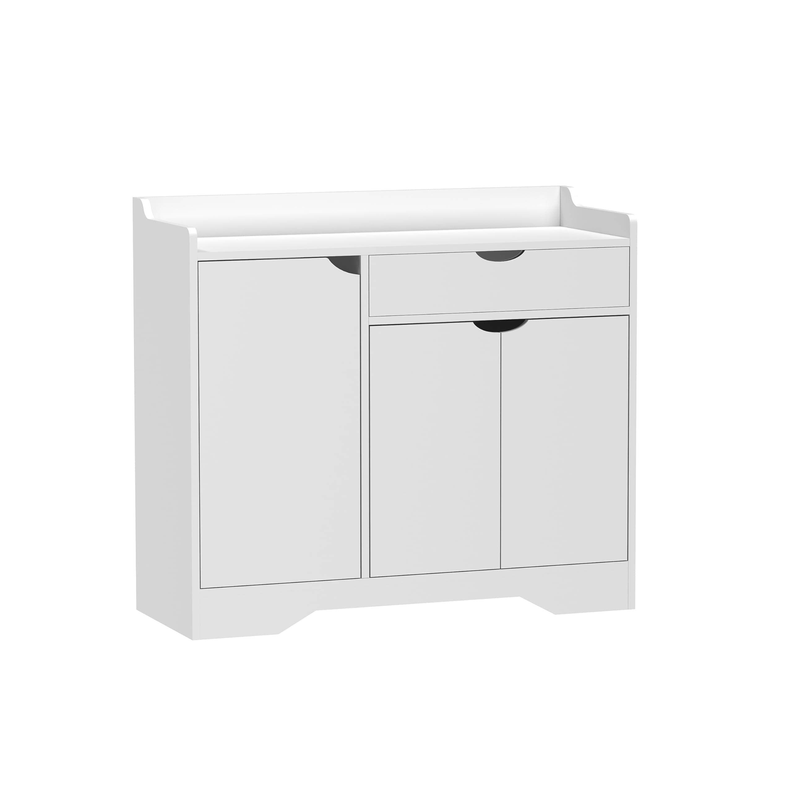HYGRAD Wooden Hallway Shoe Storage Cabinet, Modern Styled Home Shoe Rack Display (White)