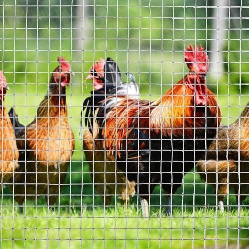 HYGRAD Galvanised Mesh Wire Garden Fencing Steel Wire Fencing Animal Fencing Enclosure Crop Fencing Construction Fencing (44