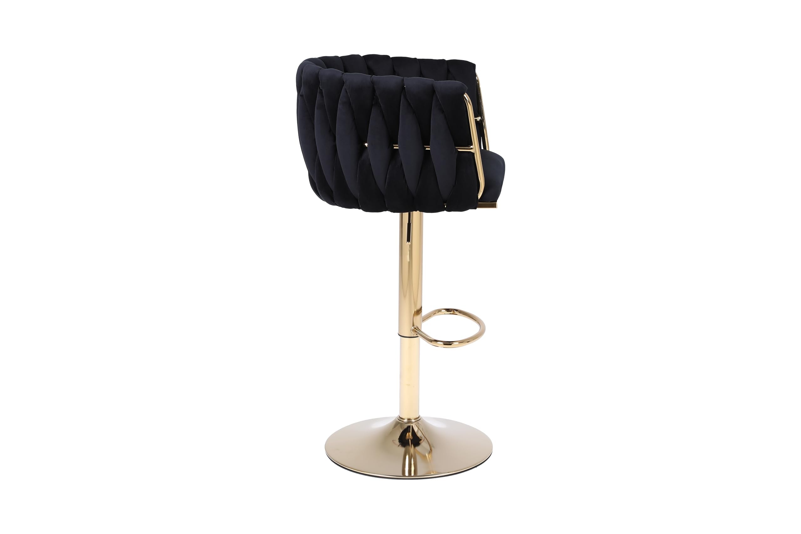 Modern 2-in-1 Bar Stool - 360° Swivel, Gold Base, Velvet, Kitchen Island Bar Chairs