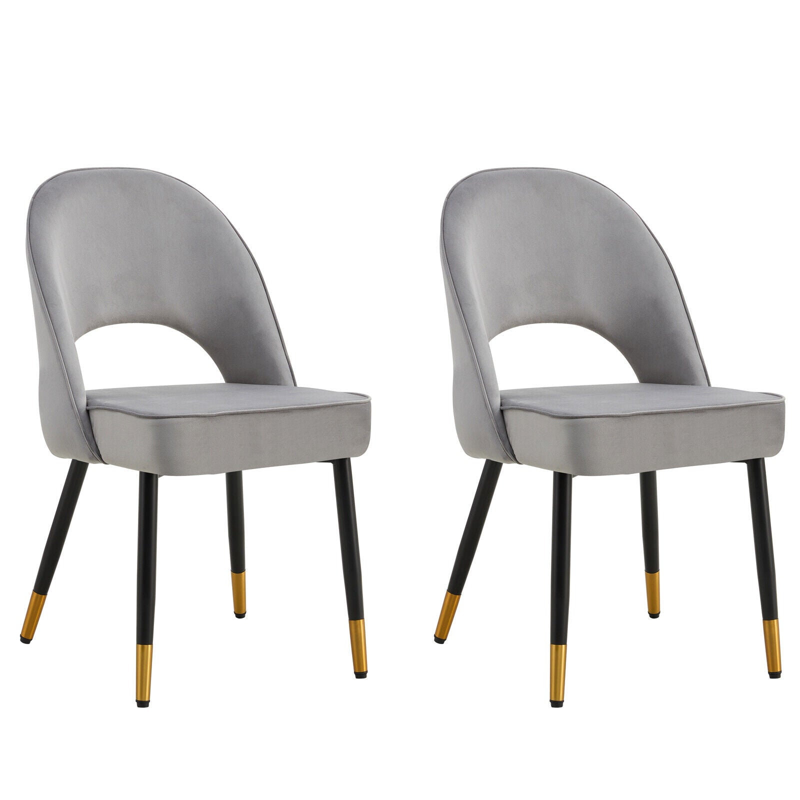 Padded Velvet Dining Chairs Set of 2 Or Single Dining Chair Upholstered Dining Seats With Black Legs Velvet Chairs For Dining Office Cafe Restaurant (Set of 2)
