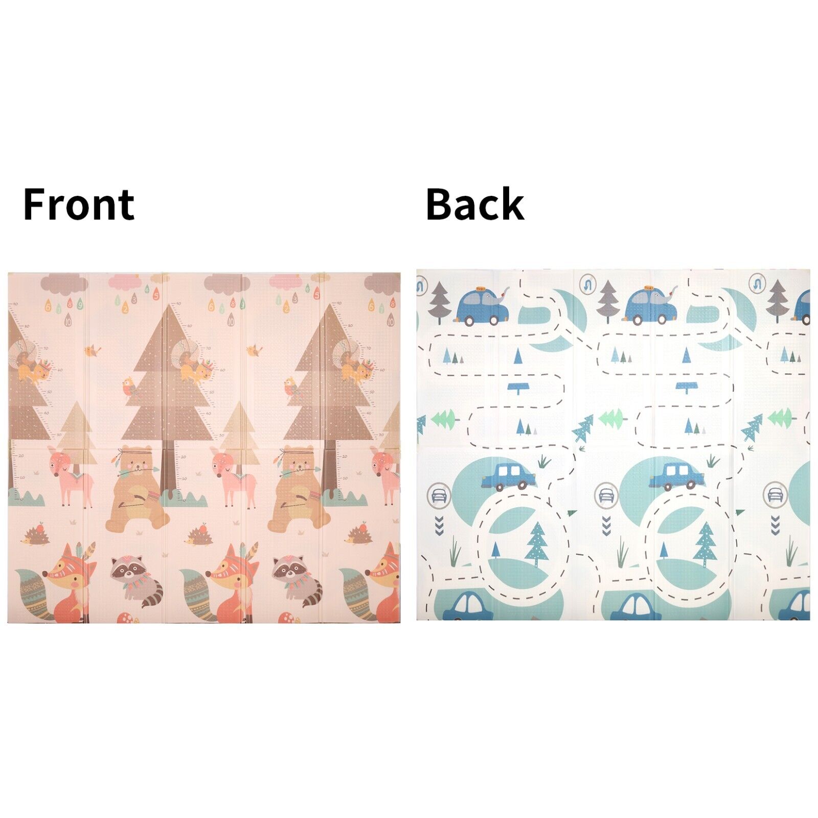HYGRAD Toddler Floor Play Mat 2 Side Baby Play Mat Reversible Large Soft Gym Plat Mat Crawl Mat for Toddlers