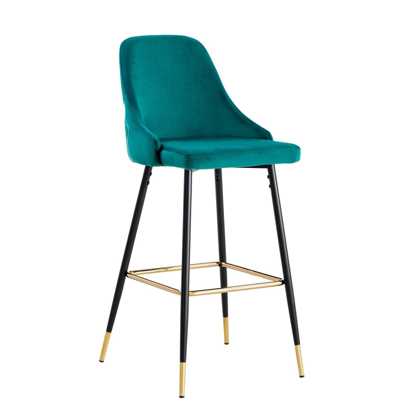 HYGRAD BUILT TO SURVIVE Soft Padded Velvet Bar Stools Kitchen Counter Breaskfast Bar Stools Dining Kitchen Island Velvet Bar Stools 4 Legs Golden Tips (1 Pcs)