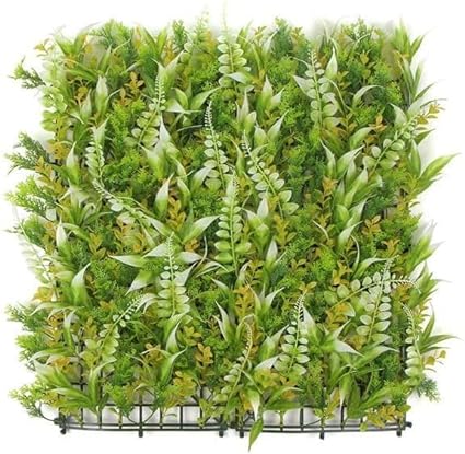 HYGRAD® 12 x Artificial Boxwood Topiary Green Artificial Grass Screen Fencing Hedge Panels 50 x 50 UK Artificial Wall Decoration Panels (Pack of 12)