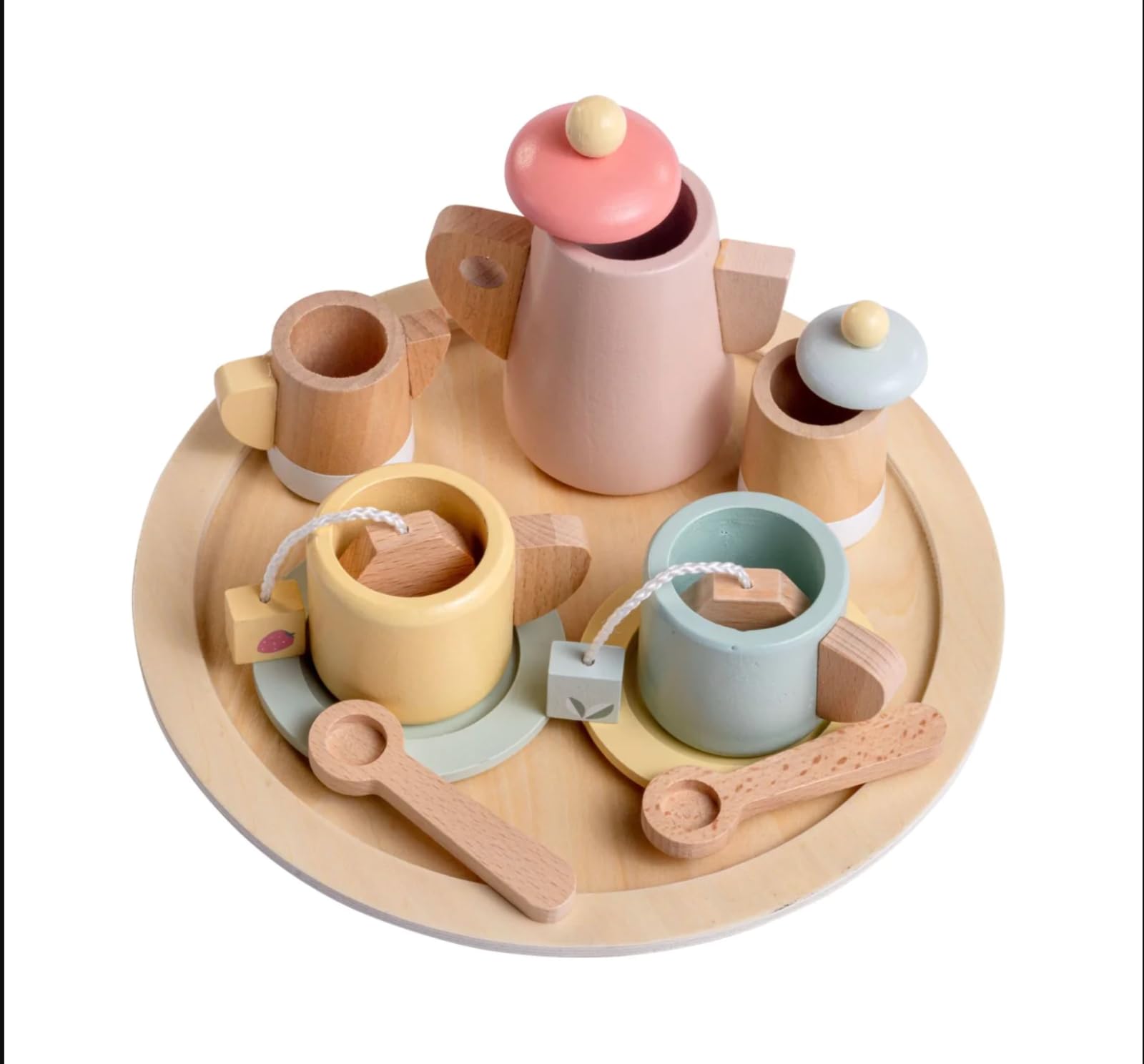 HYGRAD Wooden Tea Set For Toddlers Kids Tea Play Set Pretend Play Toys For Toddlers Kitchen Tea Set Toy Gift For Toddlers