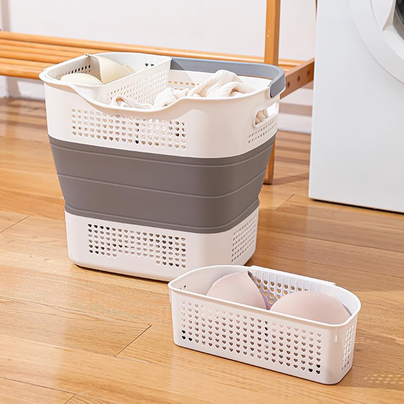 HYGRAD® Collapsible Laundry Basket 43L Heavy Duty Pop Up Laundry Hamper Telescopic Fold Away Space Saving Laundry Storage Hamper For Clothes