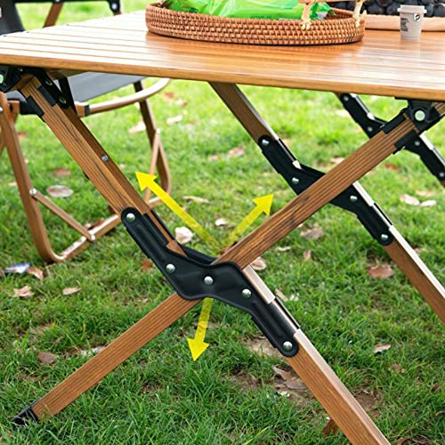 Wooden Effect Egg Roll Picnic Table Portable BBQ Table Foldable Wooden Effect Carry Picnic Table Garden Table Outdoor Foldable Table (60cm or 120cm)