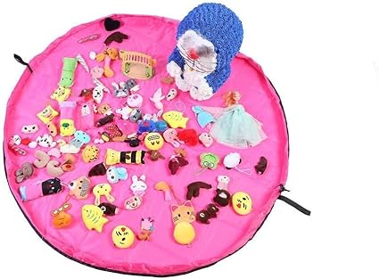 150cm Large Storage Bag Kids Nursery Play Mat Storage Bag For Toys and Lego Portable & Foldable Play Mat (Blue or Pink)