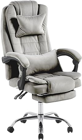 HYGRAD® Velvet Padded Office Chair Reclining Adjustable Swivel Home Office Work Chair Desk Chair Foot Rest Gaming Chair Velvet