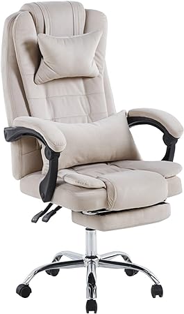 HYGRAD® Velvet Padded Office Chair Reclining Adjustable Swivel Home Office Work Chair Desk Chair Foot Rest Gaming Chair Velvet