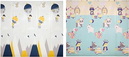 HYGRAD Toddler Floor Play Mat 2 Side Baby Play Mat Reversible Large Soft Gym Plat Mat Crawl Mat for Toddlers
