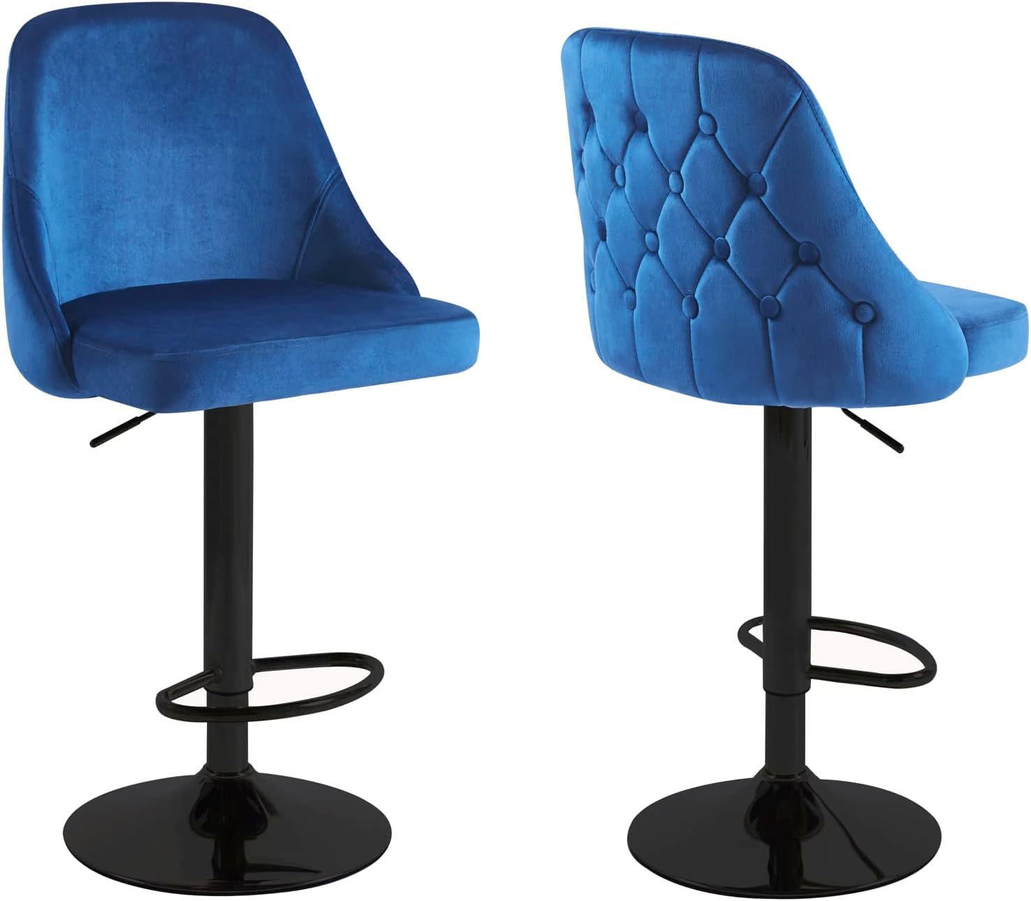 Velvet Bar Stools Height Adjustable Swivel Soft Padded Velvet Kitchen Bar Stools Home Bar Kitchen Counter Bar stools Kitchen Island Breakfast Stools (Set of 2)