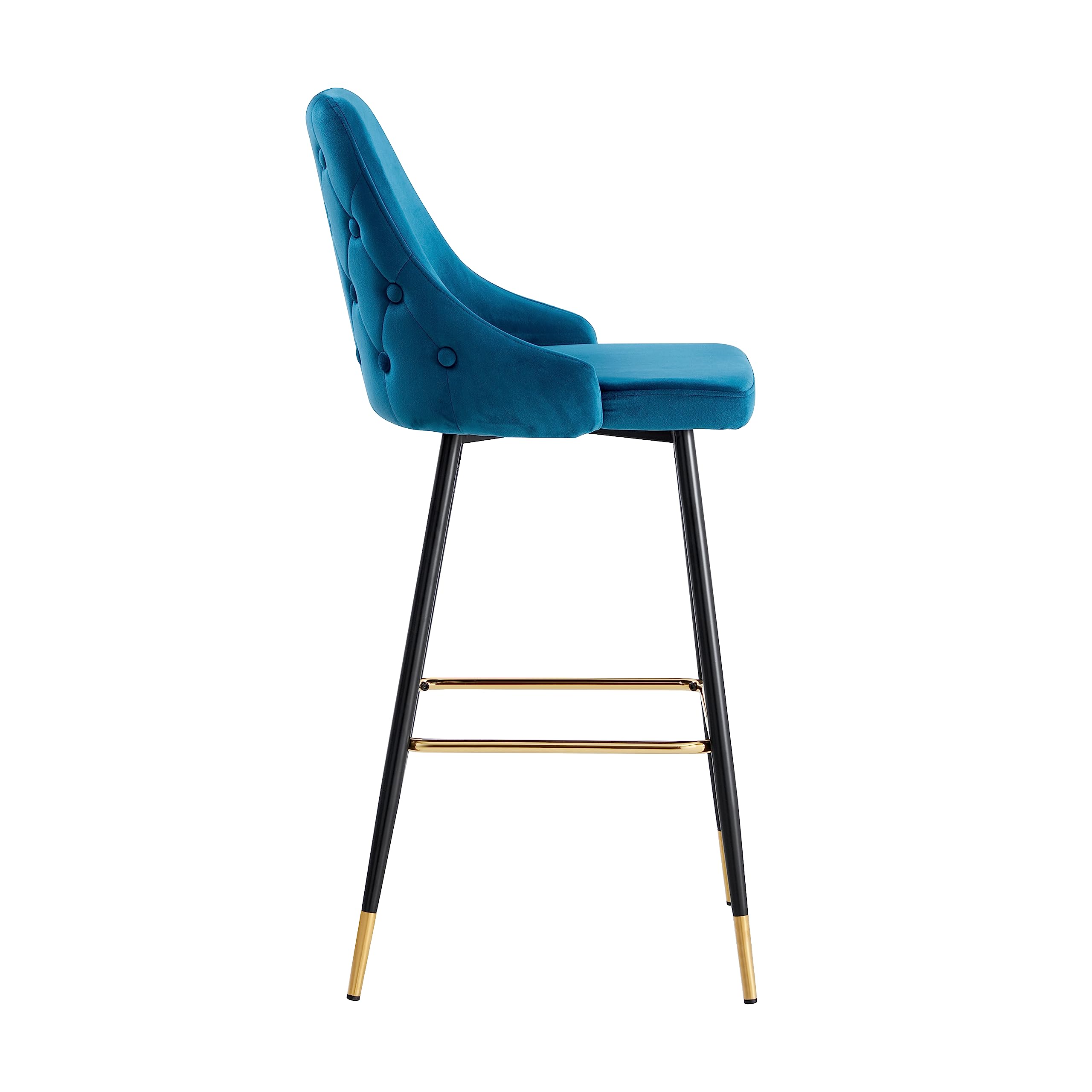 HYGRAD BUILT TO SURVIVE Soft Padded Velvet Bar Stools Kitchen Counter Breaskfast Bar Stools Dining Kitchen Island Velvet Bar Stools 4 Legs Golden Tips (1 Pcs)