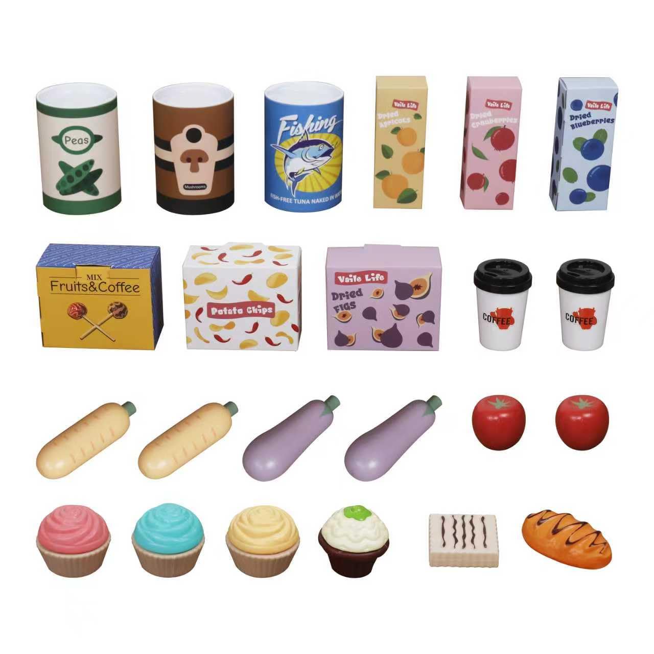 HYGRAD® Kids Grocery Store, Wooden Market Play Shop, Children 3+ Supermarket Playset with Accessories: Cash Register, Fruit, Vegetables, Cash, Credit Card, Kids Market Stall - Shop Counter