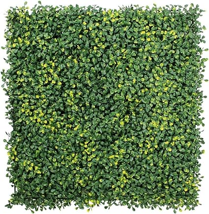 HYGRAD® 12 x Artificial Boxwood Topiary Green Artificial Grass Screen Fencing Hedge Panels 50 x 50 UK Artificial Wall Decoration Panels (Pack of 12)