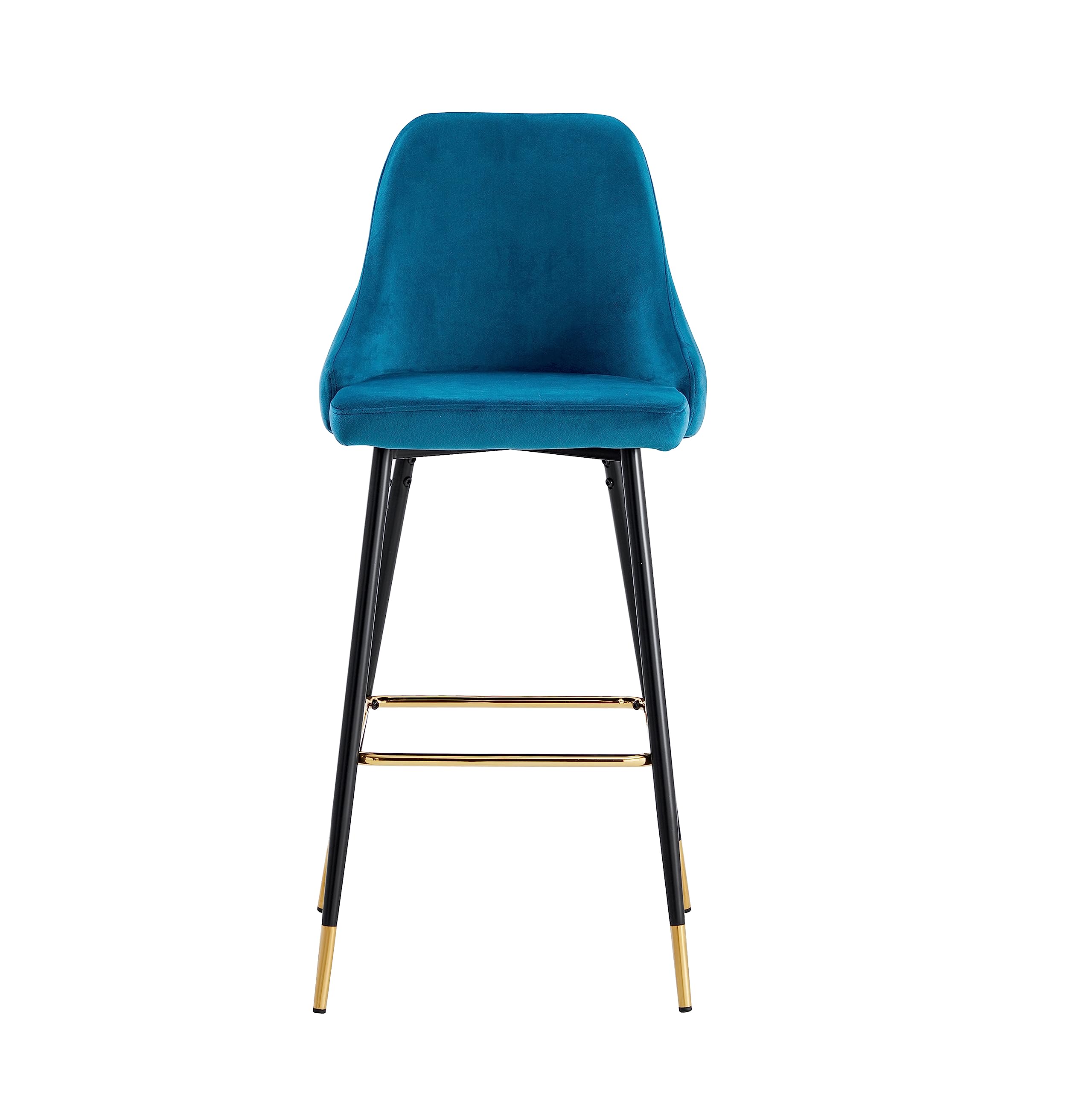 HYGRAD BUILT TO SURVIVE Soft Padded Velvet Bar Stools Kitchen Counter Breaskfast Bar Stools Dining Kitchen Island Velvet Bar Stools 4 Legs Golden Tips (1 Pcs)