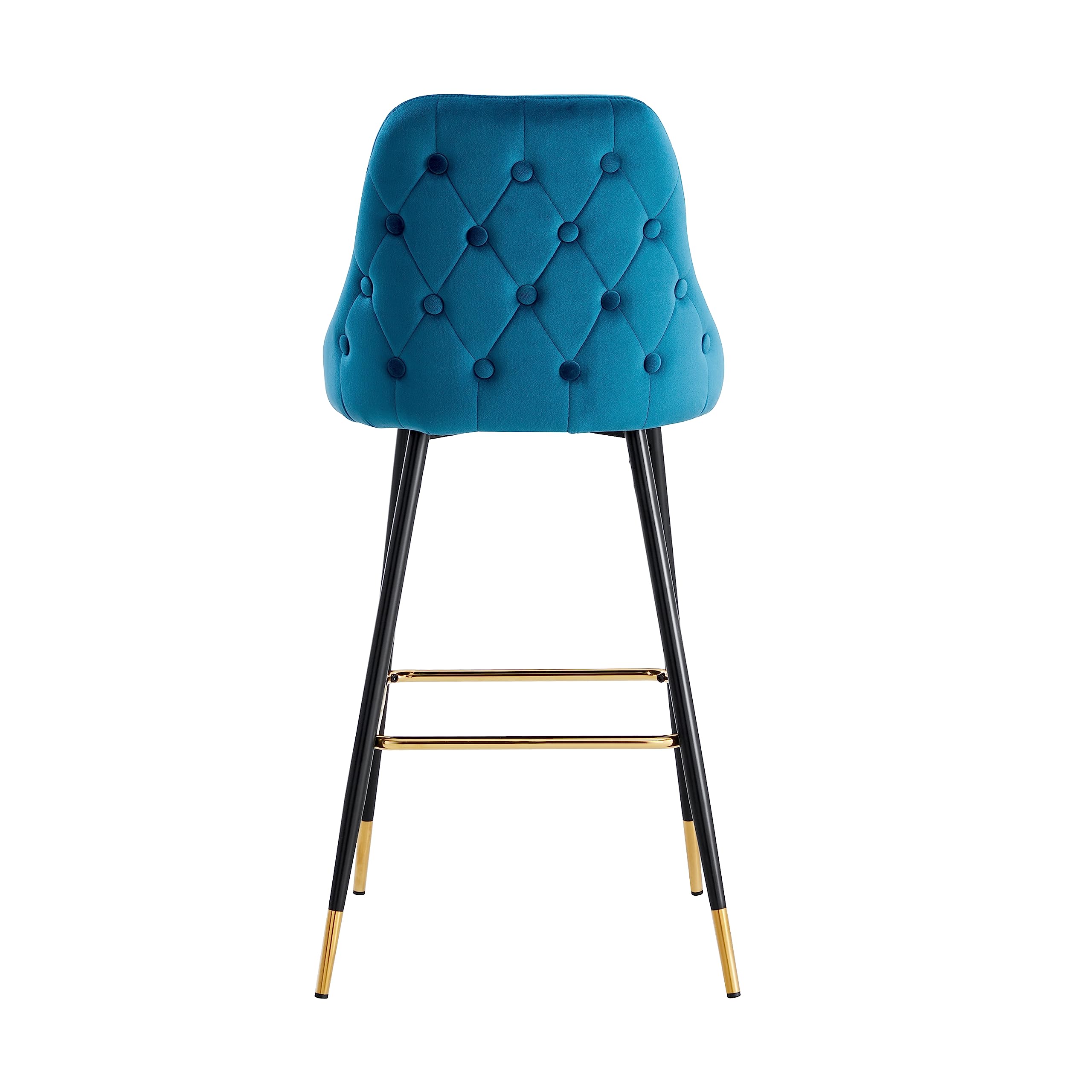 HYGRAD BUILT TO SURVIVE Soft Padded Velvet Bar Stools Kitchen Counter Breaskfast Bar Stools Dining Kitchen Island Velvet Bar Stools 4 Legs Golden Tips (1 Pcs)
