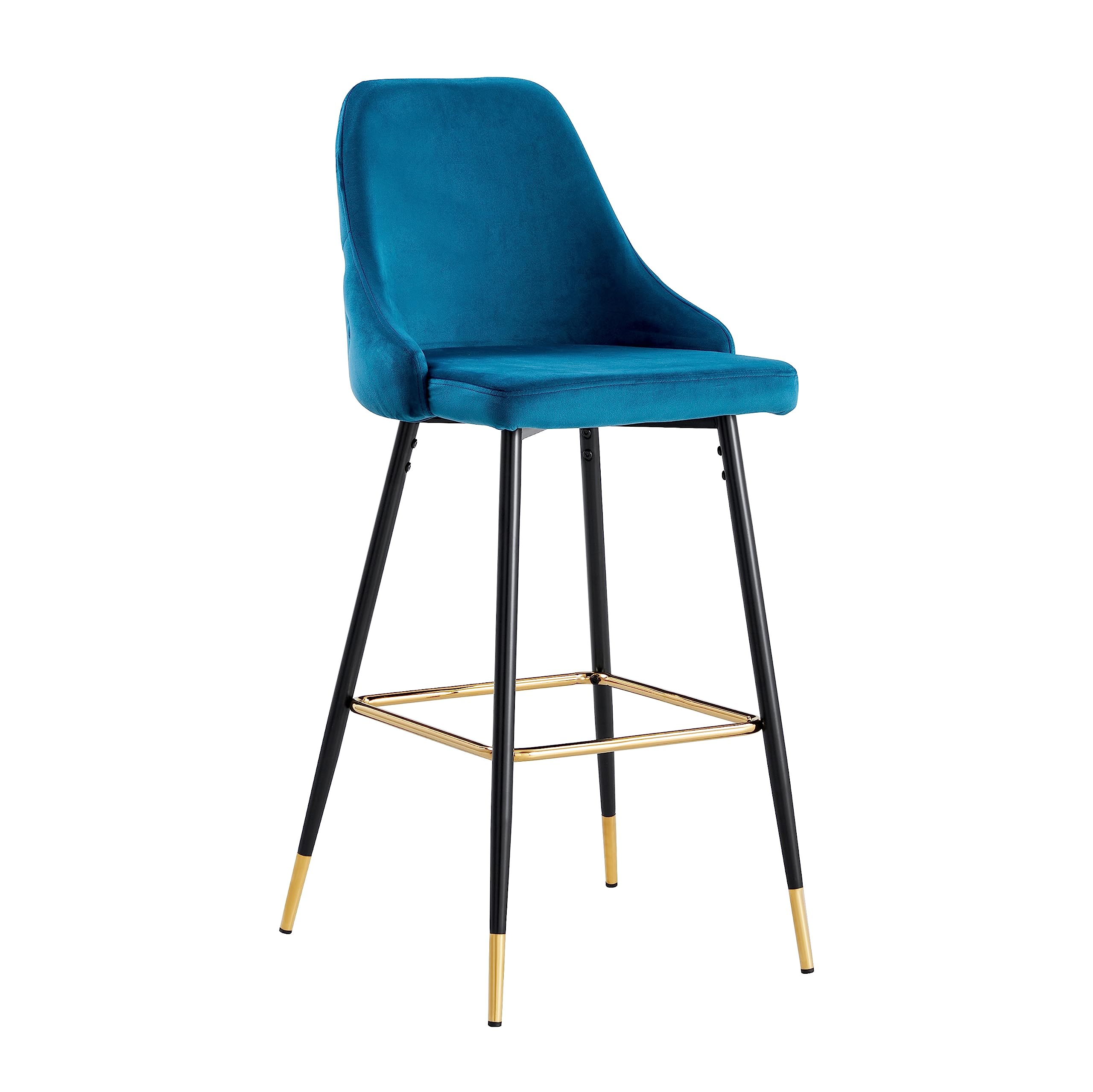 HYGRAD BUILT TO SURVIVE Soft Padded Velvet Bar Stools Kitchen Counter Breaskfast Bar Stools Dining Kitchen Island Velvet Bar Stools 4 Legs Golden Tips (1 Pcs)