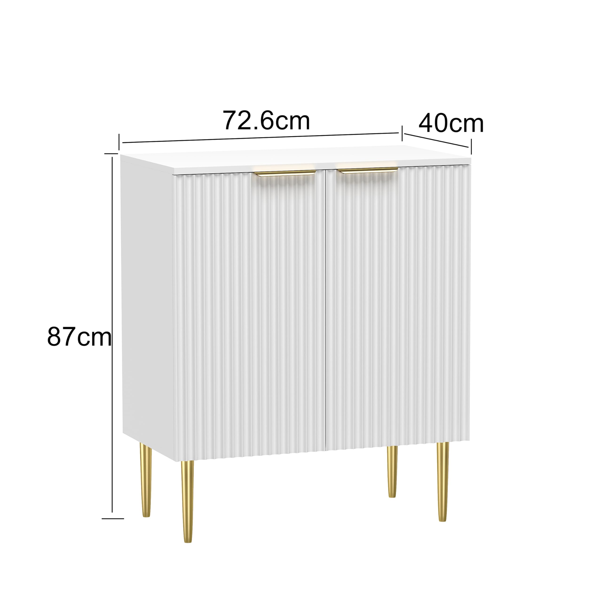 HYGRAD BUILT TO SURVIVE Modern Shoe Storage Cabinet White Wooden Hallway Display Cabinet Luxury Style 2 Door 3 Shelves Gold Legs & Handles Entry way Storage