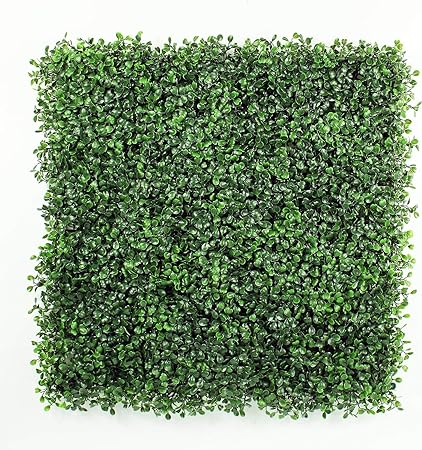 HYGRAD® 12 x Artificial Boxwood Topiary Green Artificial Grass Screen Fencing Hedge Panels 50 x 50 UK Artificial Wall Decoration Panels (Pack of 12)