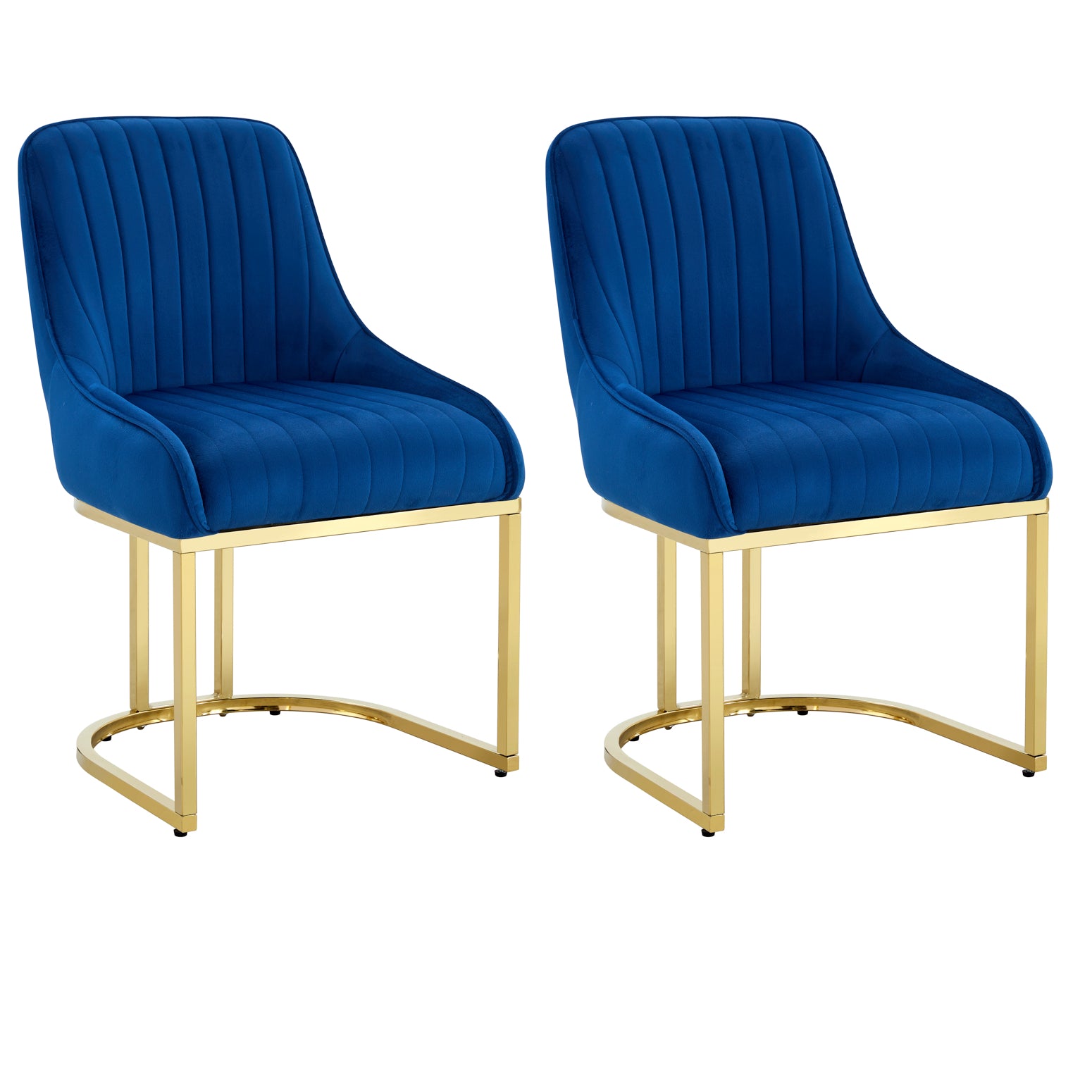 HYGRAD® Set Of 2 Velvet Dining Chair Luxury Padded Dining Room Chairs Armless Gold Chairs For Kitchen Restaurant Office