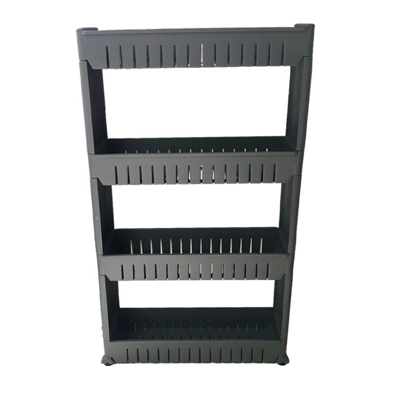 Slim Kitchen Trolley with Wheels – 3 or 4 Tier Slide-In Storage Cart for Bathroom or Pantry – Space Saving Organizer in White, Grey or Black
