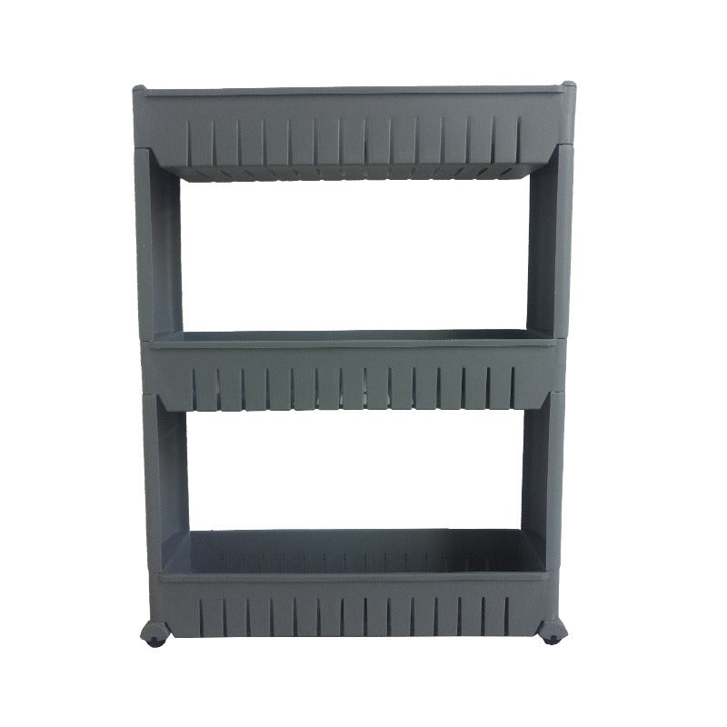 Slim Kitchen Trolley with Wheels – 3 or 4 Tier Slide-In Storage Cart for Bathroom or Pantry – Space Saving Organizer in White, Grey or Black
