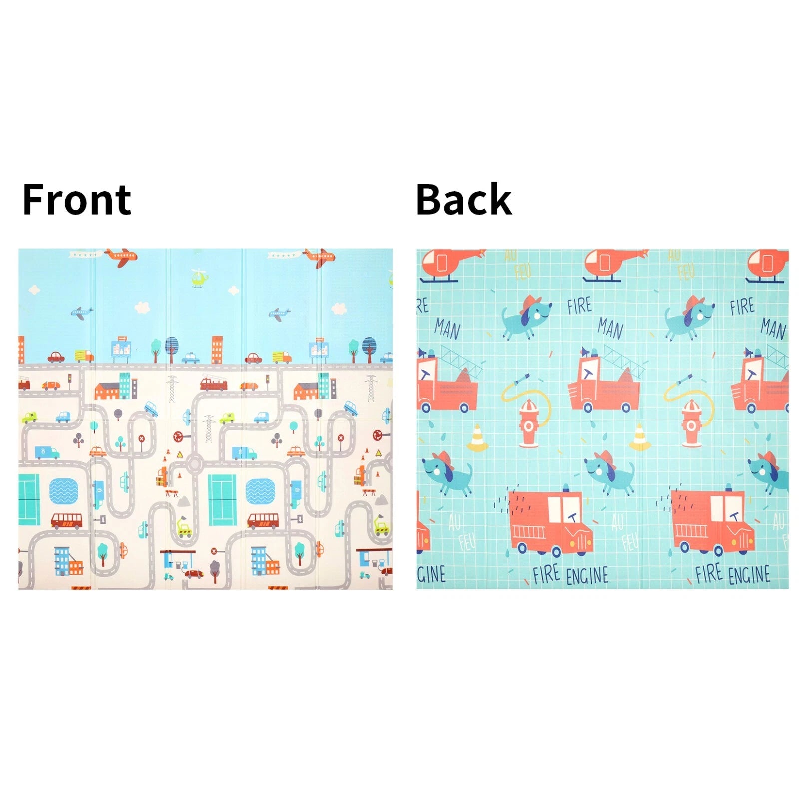 HYGRAD Baby Play Mat Baby Crawling Mat Reversible Baby Floor 2 Sides Mat Soft Padded Babies Gym Floor Mat Foam Foldable Portable Baby Play Mat