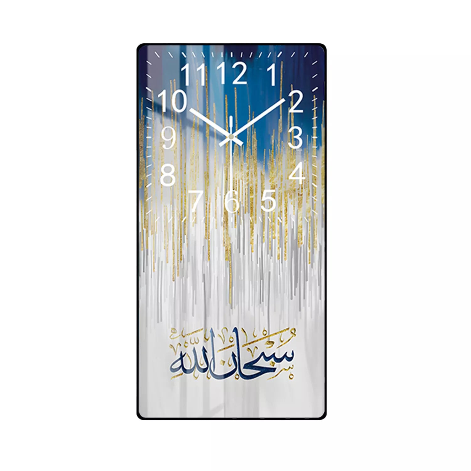 HYGRAD BUILT TO SURVIVE 𝗛𝗬𝗚𝗥𝗔𝗗 - Modern Style Islamic Calligraphy Wall Clock Crystal Porcelain Acrylic wall Art For Living Room, Kitchen Wall Home Decor (Design A)