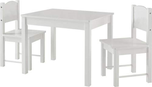 HYGRAD® Childrens Kids Wooden White Table and 2 Chairs Nursery Sets Indoor Use Unisex Best Gift For Birthday Xmas (White Table & Chair)