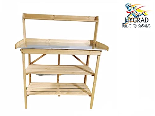 Large Wooden Planting Table Practical Garden Work Bench Station Flower& Plants Organiser By HYGRAD®