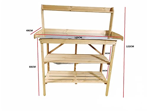 Large Wooden Planting Table Practical Garden Work Bench Station Flower& Plants Organiser By HYGRAD®